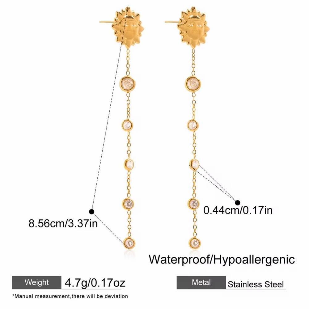 18K Gold Plated Drop Earrings - Picture 4 of 5